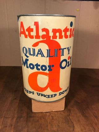 Empty Atlantic Quality 5 Quarts Motor Oil Can