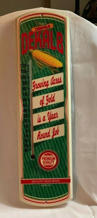 Vintage Dekalb Corn Plastic Thermometer Sign