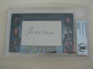 Bas 2018 Potus Ha Historic Signed Richard Nixon Auto President Cut Autograph