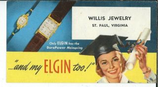 Az - 003 Va,  St.  Paul,  Willis Jewelry,  Elgin Watch Advertising Leaflet 1950 