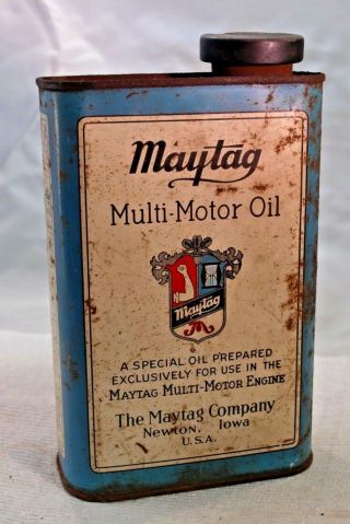 Vintage Maytag Multi Motor Oil 1 Quart Tin Can