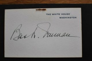 Harry Bess Margaret Truman signed White House cards autograph 4