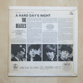THE BEATLES A Hard Days Night UK 1st press mono vinyl LP Parlophone PMC 1230 VG, 2