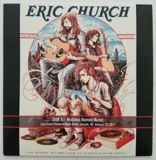 Eric Church Signed Mistress Named Music 7 " Vinyl 45 Record Country Star Rad