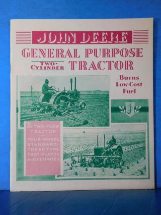 John Deere General Purpose Two - Cylinder Tractor Booklet Brochure