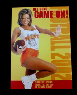2002 Watch College & Nfl Football At Hooters Sexy Girl Promo Mini Poster