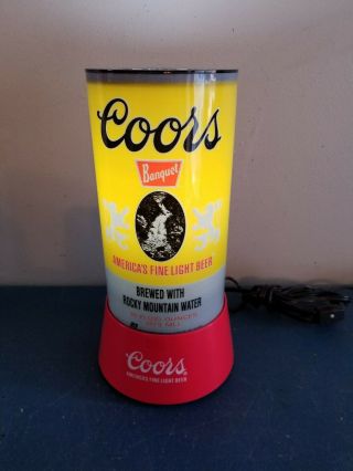 (vtg) Coors Rotating Can Waterfall Mountains Motion Lamp Lighted Sign