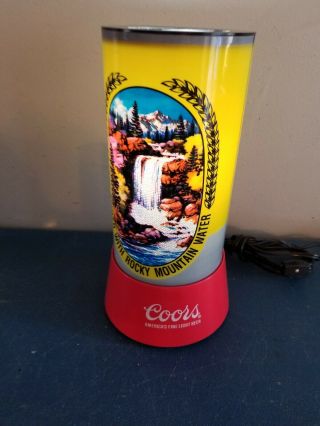 (VTG) Coors Rotating Can Waterfall mountains Motion Lamp Lighted Sign 2