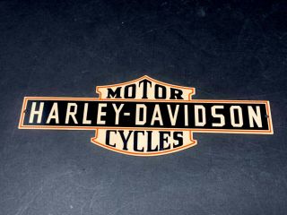 Vintage Harley - Davidson Motorcycles Die Cut Metal Advertising Sign 12 " X 4.  5 "