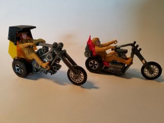 Hot Wheels/mattel Rrrumblers Revolutions Motorcycles 1970 And 1972