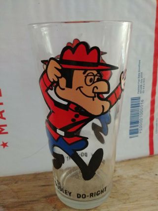 Jay Ward Dudley Do - Right Black Letters Pepsi Promo Glass