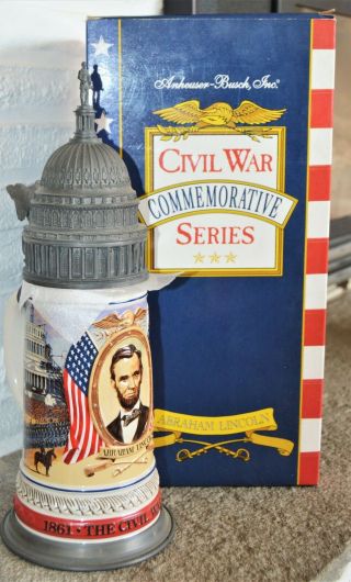 1993 Budweiser The Civil War President Abraham Lincoln Beer Mug Stein 03206