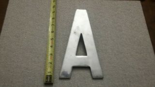 Vintage Art Deco Cast Aluminum Sign Letter A Polished Aluminum