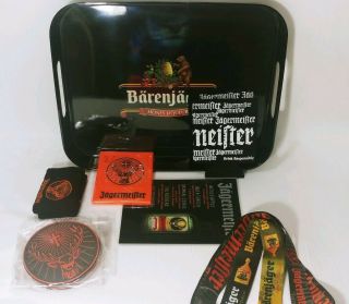 Barenjager Honey Liquor Plastic Serving Tray With Jagermiester Accesories