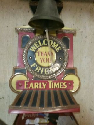 Vintage Early Times Advertising Sign,  Locomotive W/bell