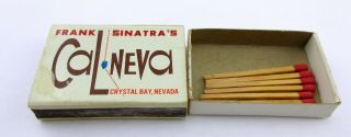 Vtg Frank Sinatra ' s Cal Neva,  Crystal Bay,  Nevada Matchbook Box w\ 7 matches 2