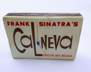 Vtg Frank Sinatra ' s Cal Neva,  Crystal Bay,  Nevada Matchbook Box w\ 7 matches 7