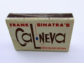 Vtg Frank Sinatra ' s Cal Neva,  Crystal Bay,  Nevada Matchbook Box w\ 7 matches 8