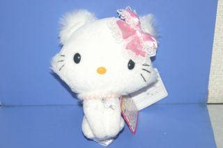 Sanrio Hello Charmmy Kitty Cat Pink Dot Ribbon Plush Doll Japan 6.  4 " Banpresto