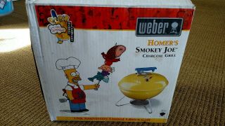 Simpsons 10th Anniversary Homers Weber Smokey Joe Charcoal Grill Nib