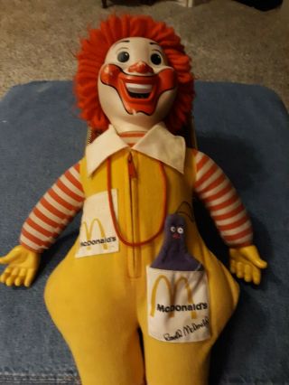 Vintage Ronald Mcdonald Doll Without Whistle 1978