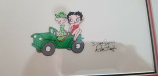 rare 2x signed production cel very rare of Betty boop and Beatle ba 2