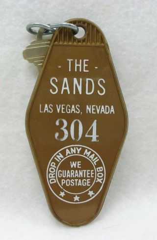 Vintage The Sands Casino Hotel Las Vegas Nevada Room Key Fob Sinatra " Rat Pack "