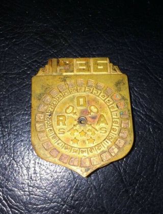 1936 Little Orphan Annie Radio Show Decoder Premium Badge Roa Secret Pin