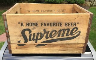 1930s Supreme Beer Wooden Case South Bethlehem Pa Brewing Company Advertising