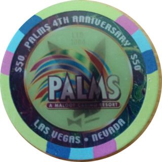 Palms Casino $50 Playboy Chip Oversized Holorgam Bunny