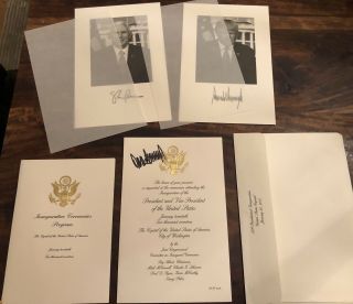 President Donald Trump Signed Inauguration Invitation And Program.