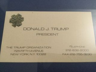 Trump autograph Bill Of Rights 1/4 Trump Organization buisness Card w/Seal 5