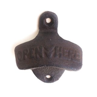 100 OPEN HERE CAST IRON WALL MOUNTED POP BOTTLE OPENERS BEER HOME BAR KITCHEN 2