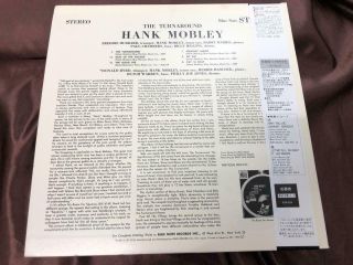 HANK MOBLEY THE TURNAROUND BLUE NOTE K18P - 9238 OBI STEREO JAPAN VINYL LP 7