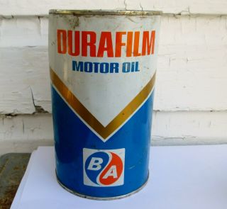 Vintage B/a British American Oil Tin/can Durafilm Motor Oil Transition Colors