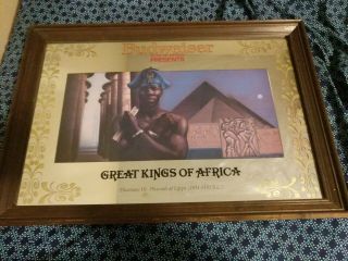 Vtg Budweiser Mirror Sign Great Kings Of Africa " Thutmose Iii " 26 " X18 " Unique