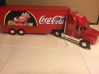 Xmas Santa 1998 Limited Edition 80337 Coca Cola 15 " Semi Truck Lights Up Coke