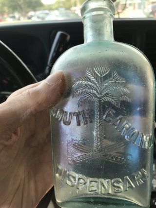 South Carolina Dispensary Half Pint S.  C.  Flask No Damage Chips Or Cracks