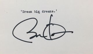 President Barack Obama Signed Card With Quote