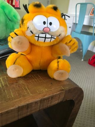 Vintage 1981 Dakin Garfield Plush Suction Cup - Stuck On You - For Car