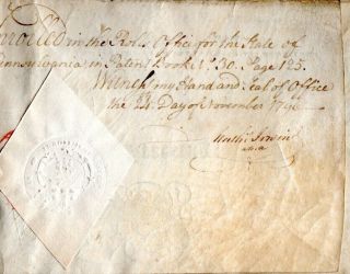 1796,  General Thomas Mifflin,  President of Continental Congress,  signed land 5