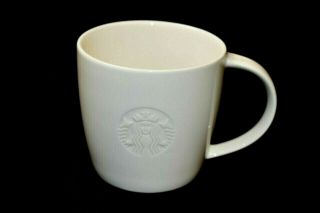 Starbucks White V Venti (20 Oz) Vente Mug Embossed Siren 2010 Mermaid Logo