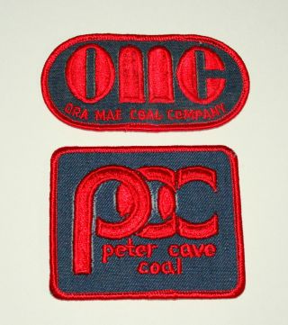 2 Rare Peter Cave & Ora Mae W Virginia Coal Mines Company Patch Nos 1970s