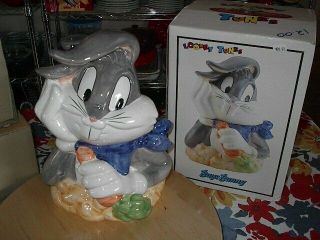 Warner Brothers Bugs Bunny Looney Tunes Cookie Jar 1993 NIB/UNUSED W/BOXES 2