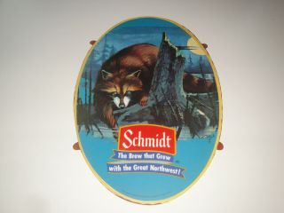 Schmidt Beer Raccoon Scene 1970,  S Slab Sign