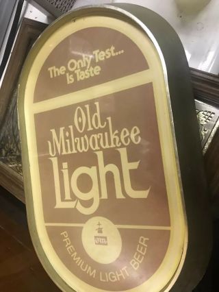 Vintage 1972 Old Milwaukee Beer Hanging Light Up Sign Joseph Schlitz Wisconsin