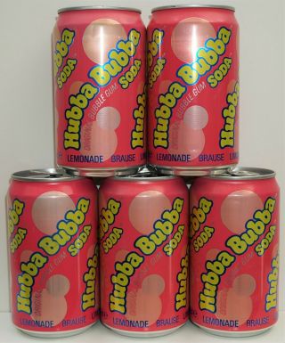 5 Hubba Bubba Bubble Gum Soda Cans From Holland 1990 