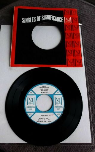 The Beatles 1 - 903 Souvenir Of Trip To America Promo Ep Vee Jay Vj Ex W/sleeve