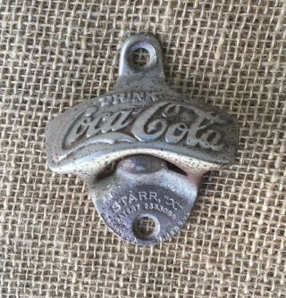 Vintage Coca - Cola Coke Wall Mount Bottle Opener Starr Brown 1943 Patent 2033088