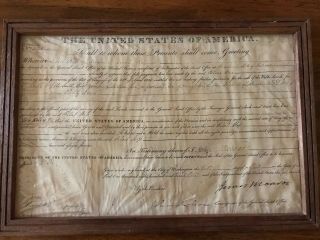 1823 James Monroe,  President Brookville Indiana Land Grant Document Signed